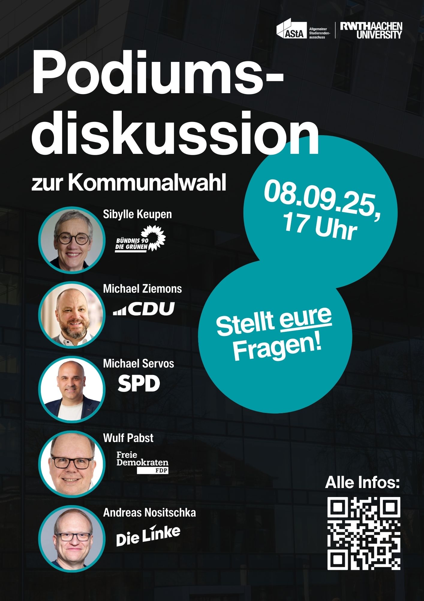 Plakat zur Podiumsdiskussion zur Kommunalwahl